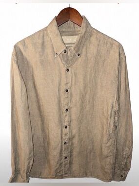 Abercrombie & Fitch Mens Linen Collection  long-sleeve button-up shirt size M